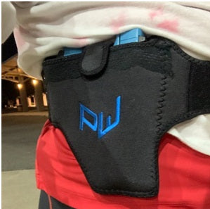 Lady Defender holster worn around the waist OWB